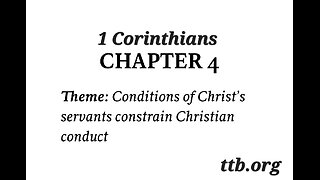 1 Corinthians Chapter 4 (Bible Study)