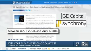 Godiva Chocolates, Synchrony Bank, and Farmers Insurance have lawsuit settlements paying out