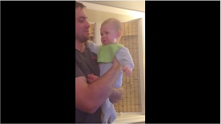 Baby instantly cries when dad sings Disney song