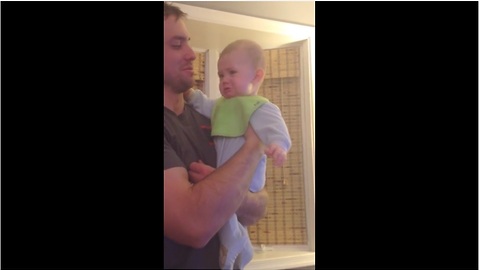 Baby instantly cries when dad sings Disney song