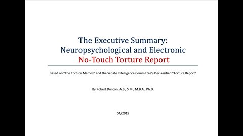GangStalking: Neuropsychological and Electronic No-Touch Torture Report - By Dr. Robert Duncan