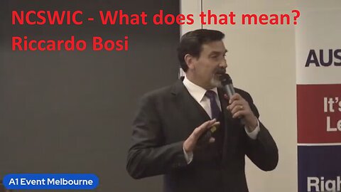 NCSWIC - What does that mean? Riccardo Bosi Australia One - Patience