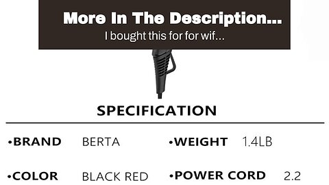More In The Description Berta 1875W Professional Lightweight Hair Dryers With Concentrator, Neg...