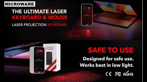 Microware Wireless Laser Projection Bluetooth Virtual Keyboard