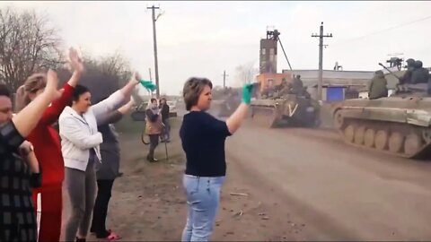 Ukrainian women and families blessing Russian soldiers?