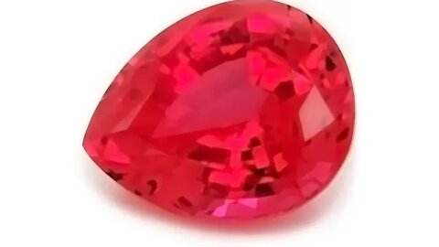 Chatham Created Pear Padparadscha: Lab grown pear shaped padparadschas