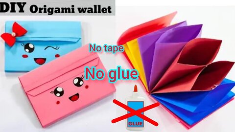 DIY / Origami Paper Wallet Tutorial / How To Make Paper Gift Bag Handbag / School Supplies