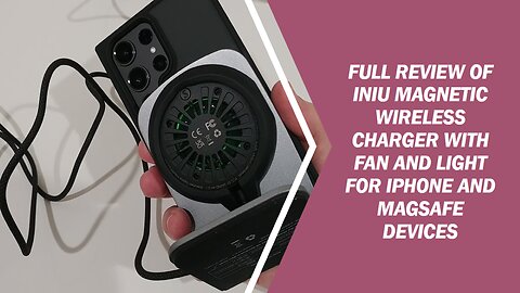 INIU Magnetic Wireless Charger With Fan And Light for iPhone And All Magsafe Compatible Devices