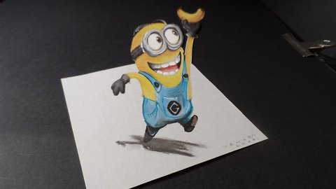 Drawing a 3D Minion and banana