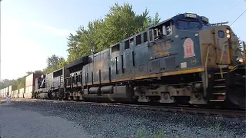 CSX 3415 Georgia Road Emblem on I135 Intermodal Train from Lodi, Ohio August 26, 2023