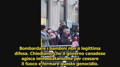 Toronto 12/11/2023: Sopravvissuta olocausto contro il genocidio palestinese