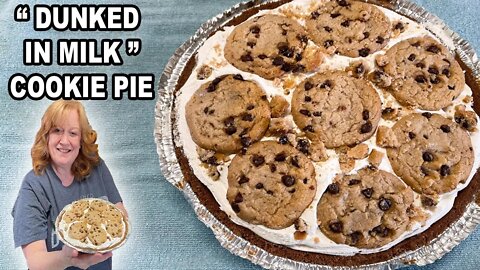 Cookies Dunked In Milk Pie, No Bake, 4 Ingredient delicious Chocolate Chip Cookie Pie Recipe