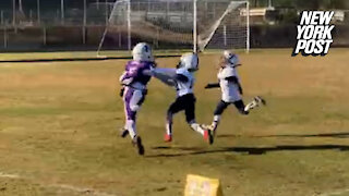 6-year-old stiff-arms five kids, dominates football field