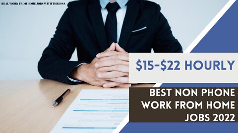 Apply Fast| Earn $15-$22 Hourly| Non Phone Work From Home Jobs 2022