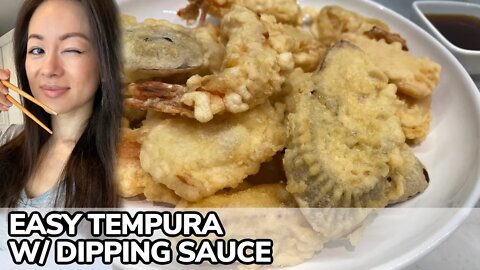 🍤 Tempura Recipe w/ Dipping Sauce & SAKE! | 天婦羅 Japanese Batter for Shrimp & Vegetable Tempura