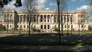 Rally for Jacob Blake held outside Kenosha courthouse as Rittenhouse trial begins