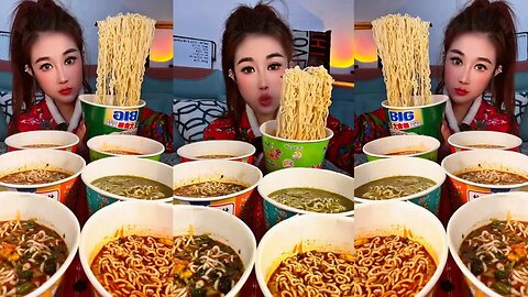 ASMR Spicy Cup Noodles Mukbang | China Eating Challenge Spicy Big Cup Noodle | ASMR Eating Noodles