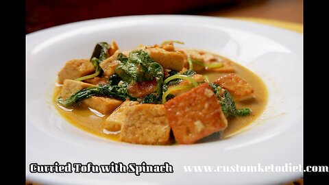 Keto Curried Tofu with Spinach