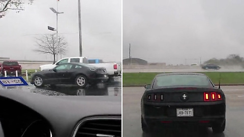 Attempted Drift Goes Terribly Wrong As Mustang Crashes At Lamborghini Dealership