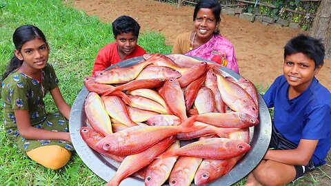 FISH CURRY RECIPE | Traditional Style Fish Gravy | Red Snapper Fish Recipe | Village Fun Cooking