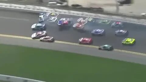 Incredible moment almost EVERY car at daytona gets wiped out going round oval during rainstorm