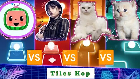COCOMELON VS WEDNESDAY VS CAT BELIEVER VS CAT SHAKIRA| Tiles Hop
