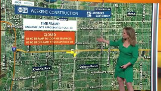 Weekend freeway construction happening around the Valley