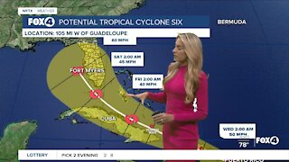 Potential Tropical Cyclone #6 continues to move through the Caribbean