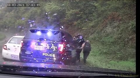 Virginia police officer narrowly pulls partner to safety during highway crash