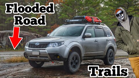 FLOODED ROAD AND RAINY WINTER TRAILS VLOG