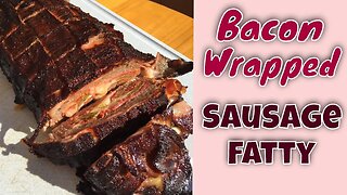 Bacon Wrapped Sausage Fatty - Keto / Carnivore