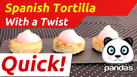Spanish Tortilla Recipe with red bell pepper foam