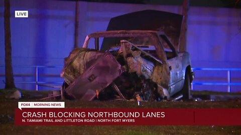 Fatal crash closes north, south lanes of Tamiami Trl. in North Fort Myers