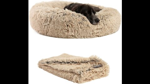 The Original Calming Donut Cat and Dog Bed in Shag or Lux