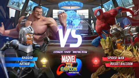 Haggar & Arthur VS Spider-Man & Rocket Raccoon Marvel vs Capcom Infinite