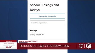 Several metro Detroit schools dismiss early due to winter storm