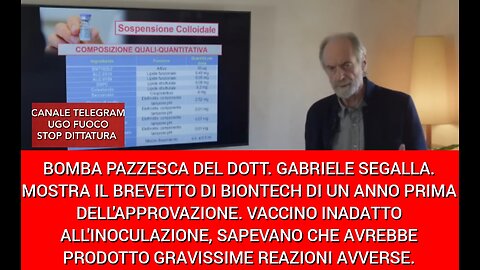 BREVETTO BIONTECH UN ANNO PRIMA DELL'APPROVAZIONE. VACCINO INADATTO ALLA INOCULAZIONE.