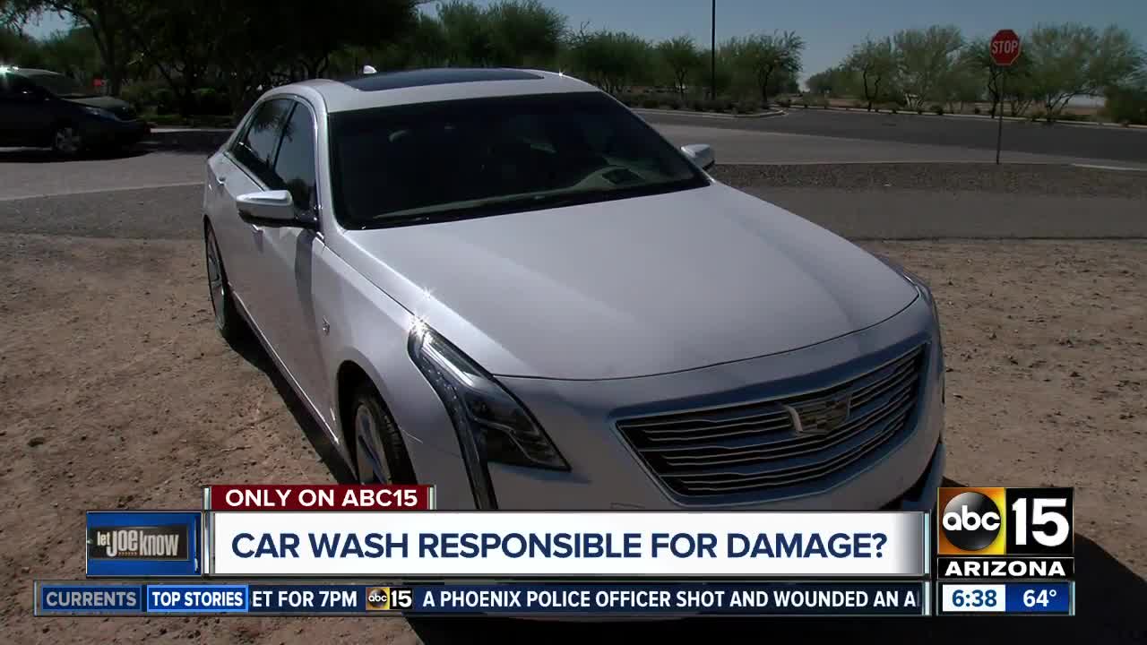 Is the car wash responsible for damage?