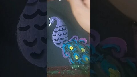 Satisfying peacock painting #art #painting #easy #arthack #beginnerartists