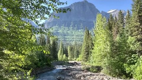 2 hours flowing river water sounds Glacier National Park