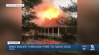 Man walks into burning house to save neighbor's dog