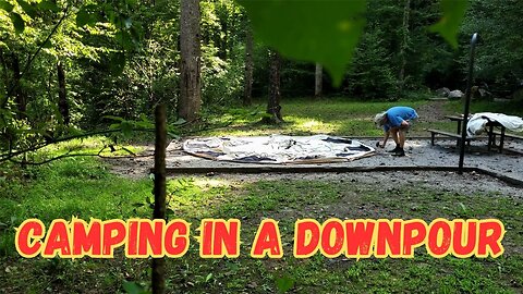 Solo Camping in Rain by a Creek