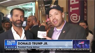 Don Trump Jr speaks with Ben Bergquam at AmericaFest