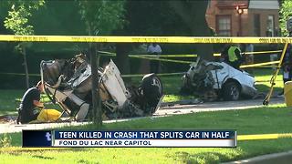 Teen killed in high speed crash, car split in half