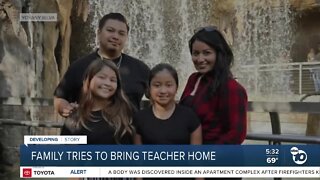 Family tries to bring teacher home