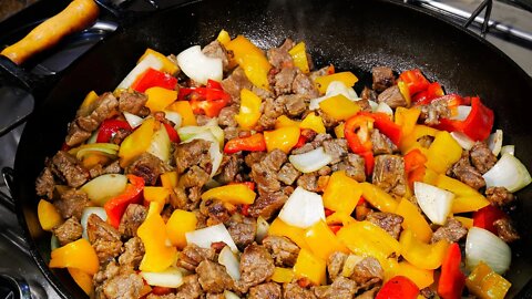THE BEST STEAK WITH BELL PEPPER RECIPE! Super easy minced meat to make every day
