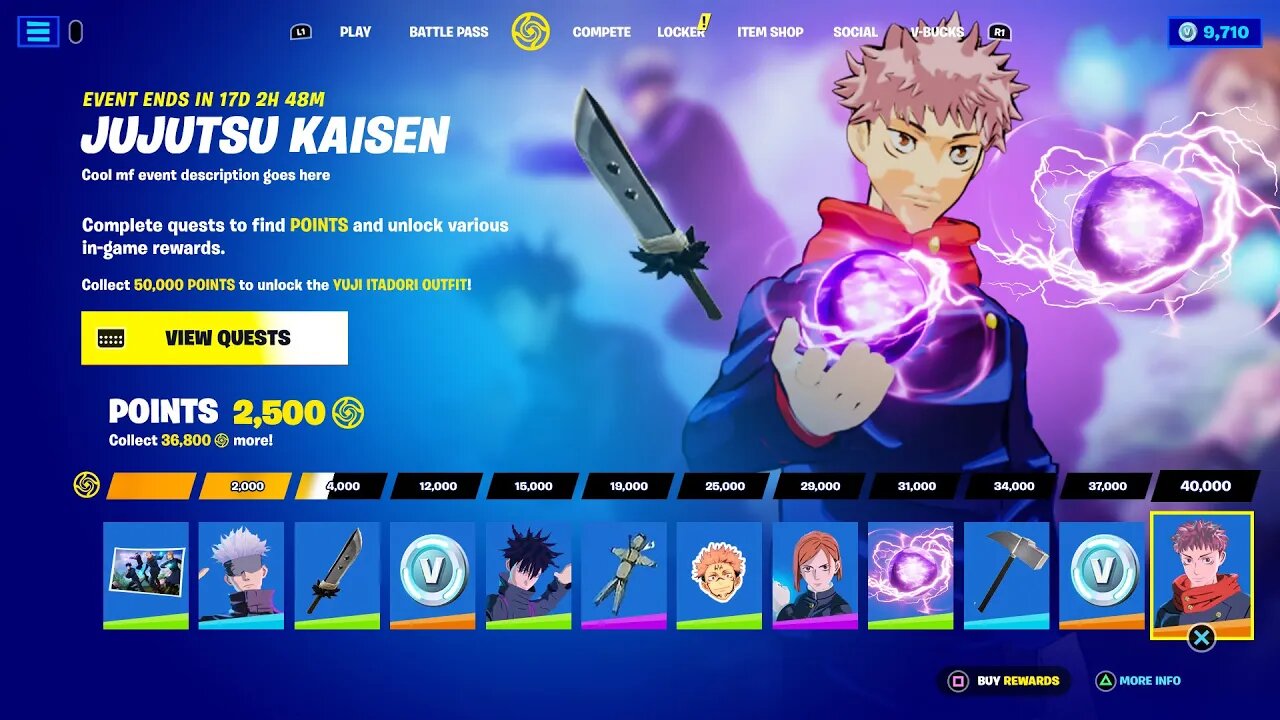 Fortnite pode receber conteúdo de Jujutsu Kaisen em breve