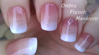 Ombre French manicure: Faded sponge nail art tutorial
