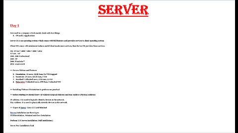 What is Server | Installation Prerequisites | Server Editions & Features | Hindi | Day 1 Part 1/3