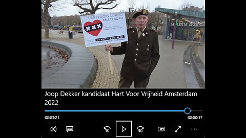 Hart voor Vrijheid Amsterdam - kandidaat Joop Dekker